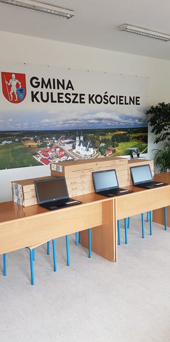 Laptopy dla Szkoły Podstawowej im. Kardynała Stefana Wyszyńskiego w Kuleszach Kościelnych w ramach projektu „Zdalna Szkoła +”