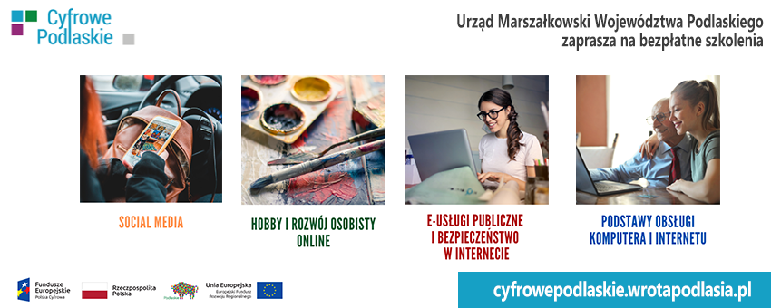 Bezpłatne szkolenia dla mieszkańców województwa podlaskiego.