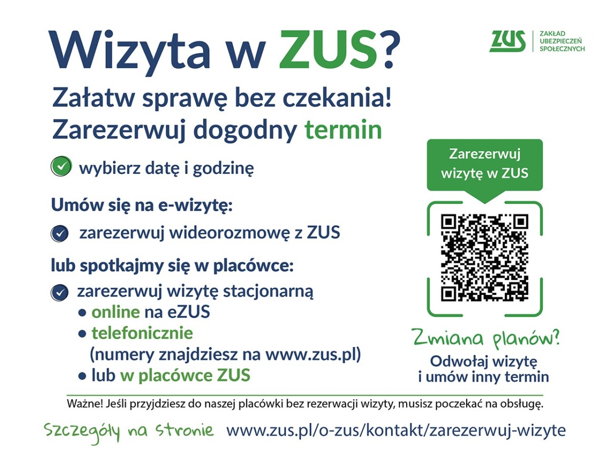 ZUS – kampania informacyjna wizyt rezerwowanych
